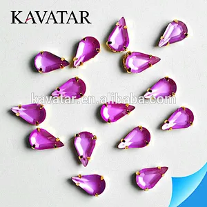 Fashion teardrop crystal rhinestone for sew on clothes