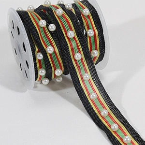 Women clothing decoration pearl beaded ribbon trim wholesale
