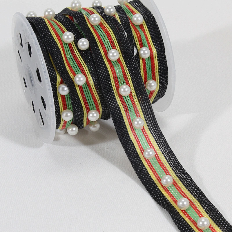 Women clothing decoration pearl beaded ribbon trim wholesale