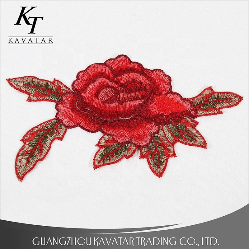 Fashion Custom Design Applique Embroidery Flower Patches For Clothes