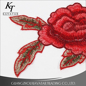 Fashion Custom Design Applique Embroidery Flower Patches For Clothes