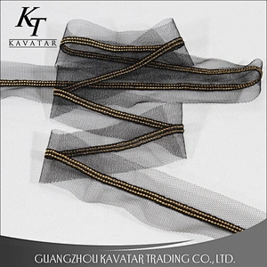 Wholesale Fashionable Handmade Decorative Beaded Lace Trim For Wedding Dress
