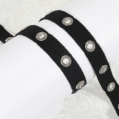 Latest design inlay crystal eyelet lace trim for wedding dress