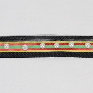 Women clothing decoration pearl beaded ribbon trim wholesale