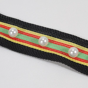 Women clothing decoration pearl beaded ribbon trim wholesale