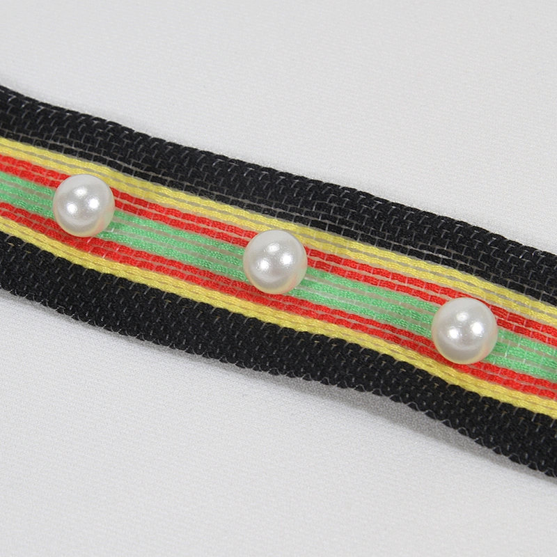 Women clothing decoration pearl beaded ribbon trim wholesale