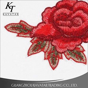 Fashion Custom Design Applique Embroidery Flower Patches For Clothes
