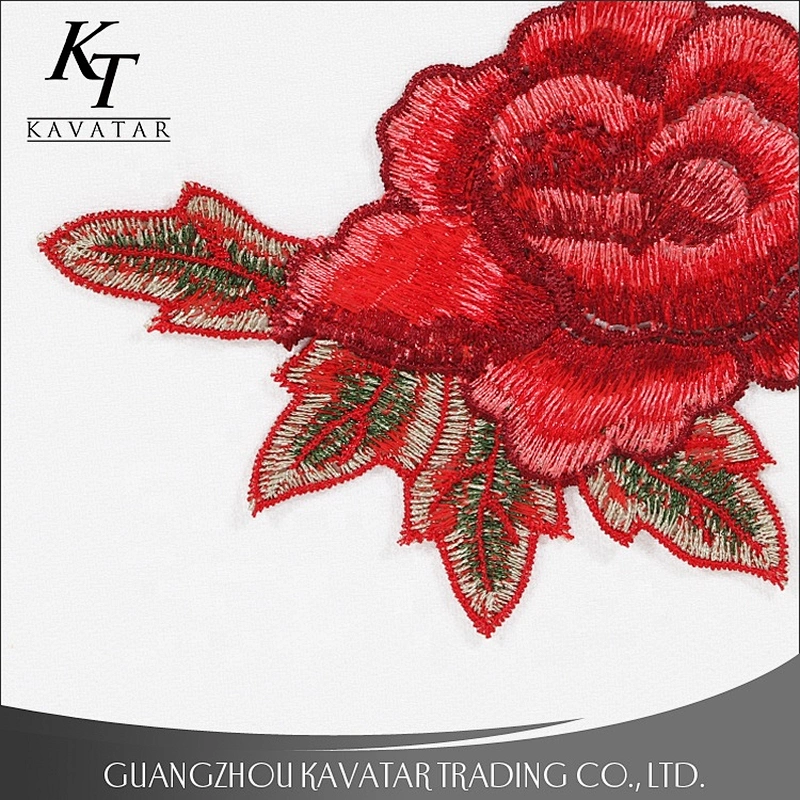 Fashion Custom Design Applique Embroidery Flower Patches For Clothes