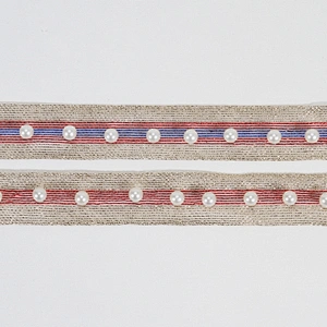 New arrival pearl beaded lace colorful ribbon trim for decoration