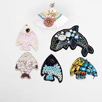 Christmas Cherry Flower Decorative Sew on Rhinestone Beaded Patches Wholesale patches for clothing