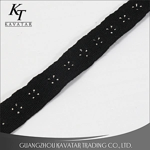 Beautiful design nylon beaded tape trim for clothes