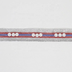 Fashion Silver Thread Mesh White Crystal Bridal Lace Pearl Bead Trim For Garment