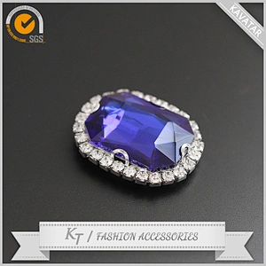 Wholesales flat back glass stones sew on rhinestone button for dress