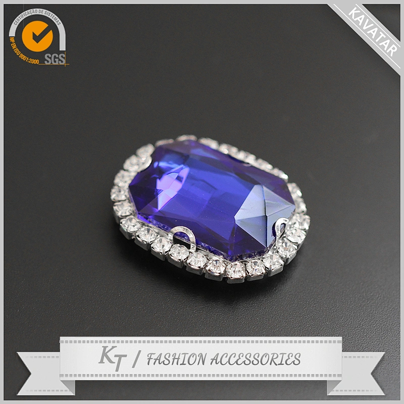Wholesales flat back glass stones sew on rhinestone button for dress