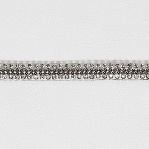 Rhinestone Beaded Hot Fix Transfer Lace Trim Ribbon with Two Metal Chains
