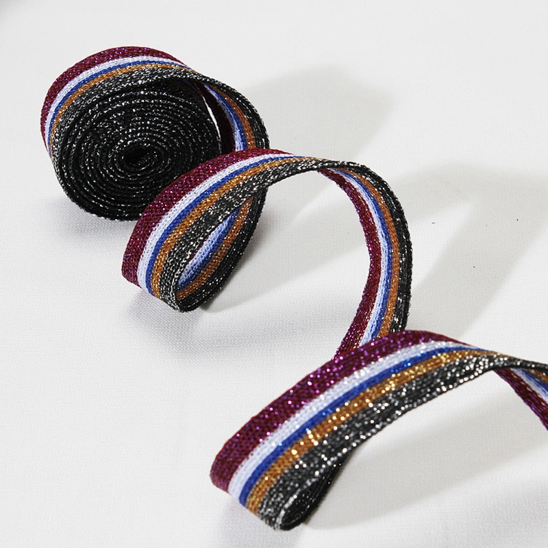 Trendy Black Six Strips Knit Rib Trim Ribbon for Garments