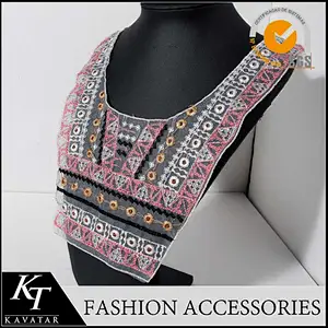 Hot sell top quality nation neck trim design applique embroidery for garment