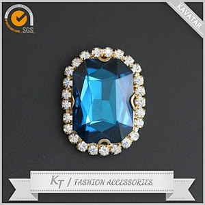 Wholesales flat back glass stones sew on rhinestone button for dress