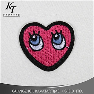 Kavatar Heart Eye Shape Custom Mini Patches Chenille For Garment