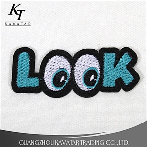 Kavatar Heart Eye Shape Custom Mini Patches Chenille For Garment