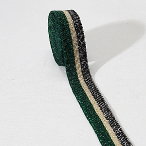 Vogue Shimmering 3 Strips Rib Trim Ribbon for Garment