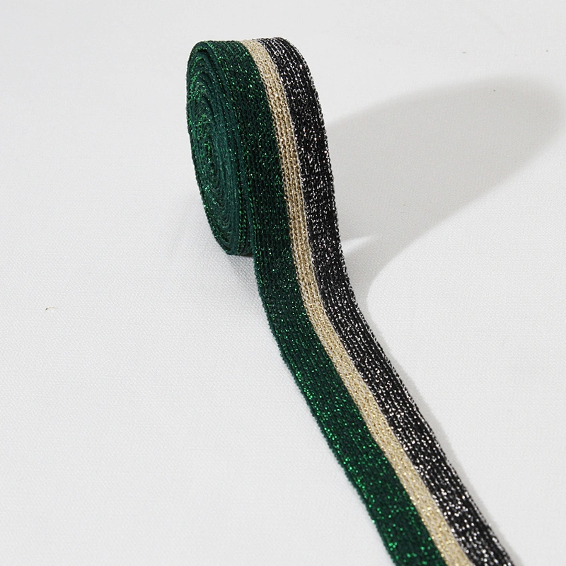 Vogue Shimmering 3 Strips Rib Trim Ribbon for Garment