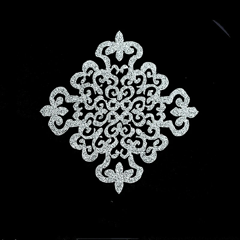 Hot sell Malaysia iron on glitter motif
