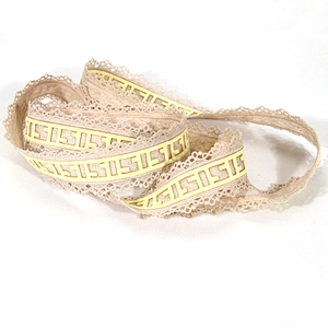 Wholesale Stock Glue Pattern Printed Cotton Grosgrain Lace Trim for Clothes, Caps or Waist Belts