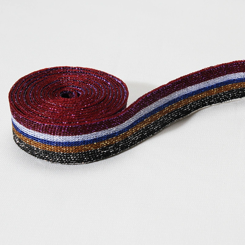 Trendy Black Six Strips Knit Rib Trim Ribbon for Garments