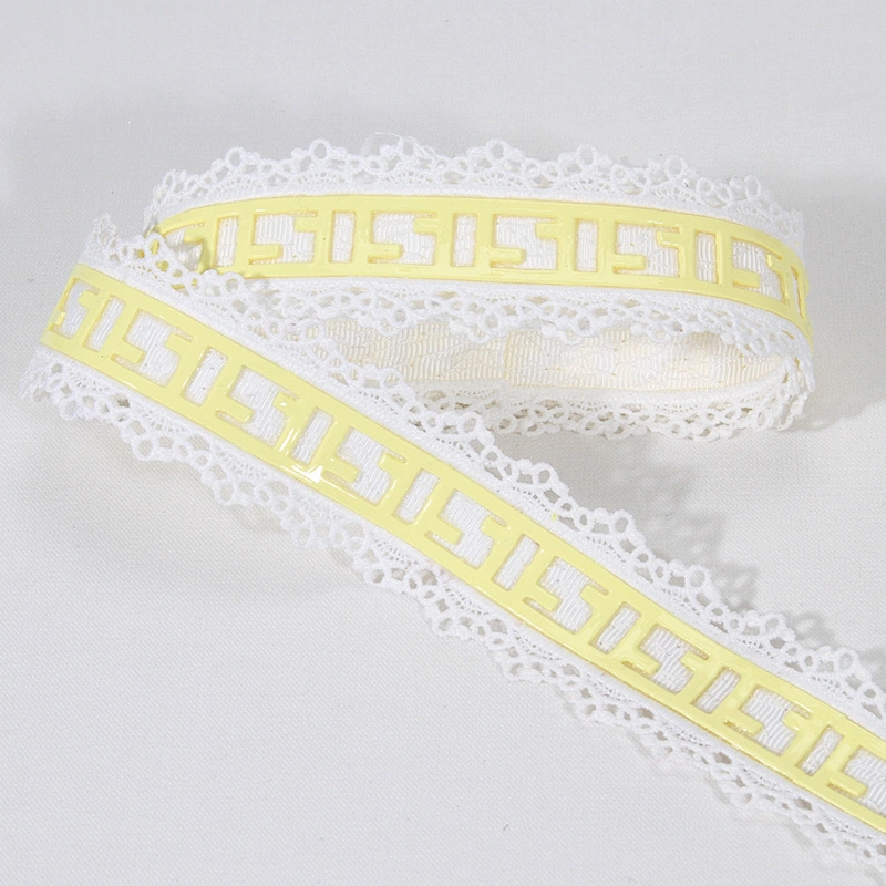 Wholesale Stock Glue Pattern Printed Cotton Grosgrain Lace Trim for Clothes, Caps or Waist Belts