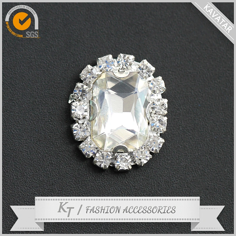 Hot top flat back glass stones button garment accessories sew on dress