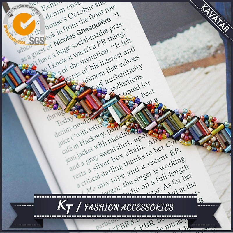 Year or Roster New Fashionable Beads Lace Trim Sew on for Women Dress Decoration