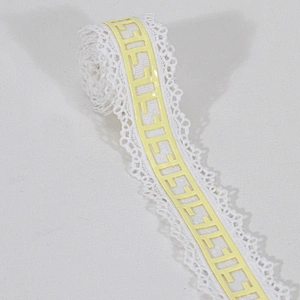 Wholesale Stock Glue Pattern Printed Cotton Grosgrain Lace Trim for Clothes, Caps or Waist Belts
