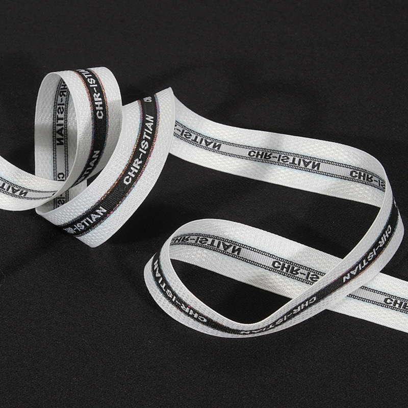 Wholesale Custom Strip Printed Letter Pattern Rib Ribbon Lace Trim for Garments