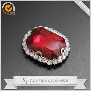 Wholesales flat back glass stones sew on rhinestone button for dress