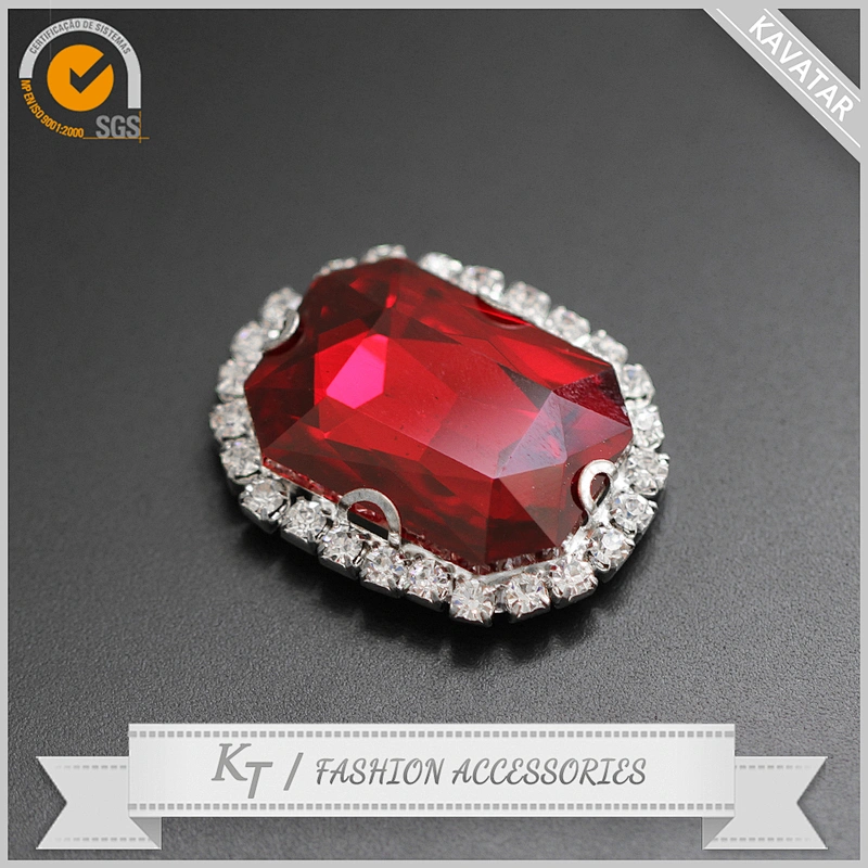Wholesales flat back glass stones sew on rhinestone button for dress
