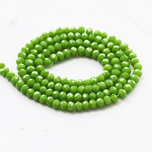 Imitation jade color glass rondelle faceted beads