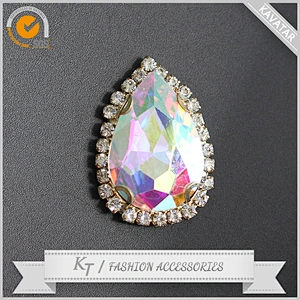 waterdrop wholesale flatback rhinestone embellishment crystal glass rhinestone button