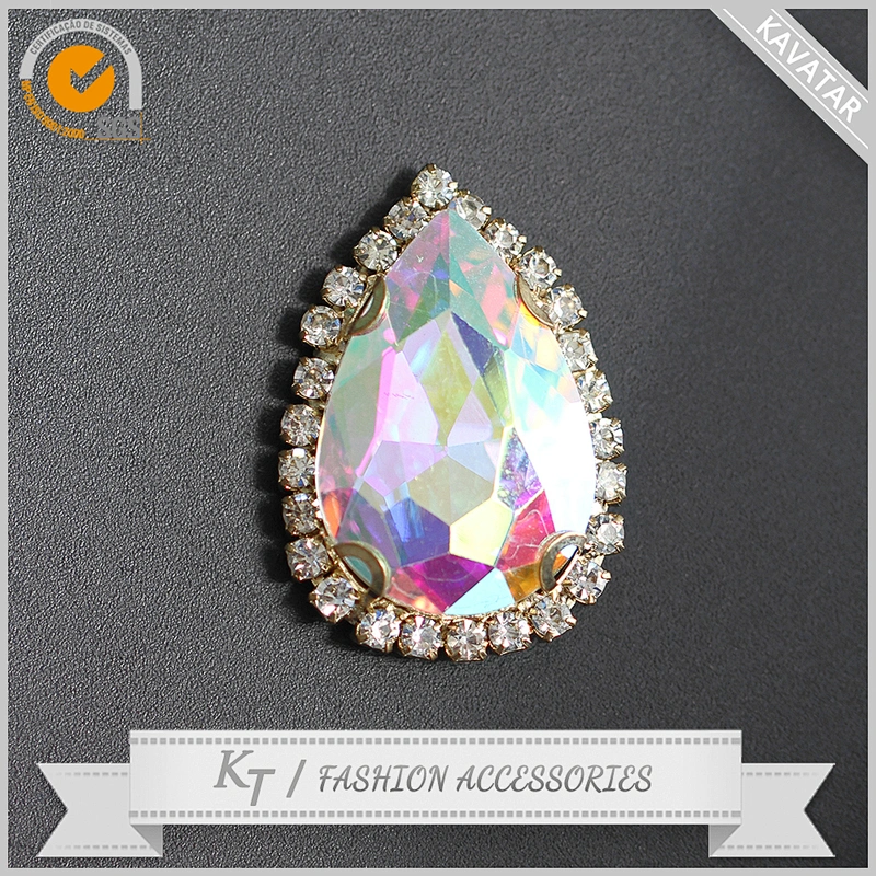 waterdrop wholesale flatback rhinestone embellishment crystal glass rhinestone button