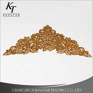 Laser technique leather material hot fix shimmering applique for fabric embellishment