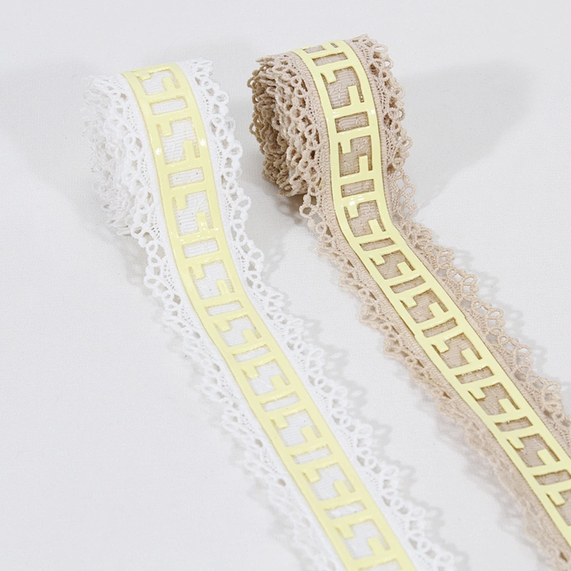Wholesale Stock Glue Pattern Printed Cotton Grosgrain Lace Trim for Clothes, Caps or Waist Belts