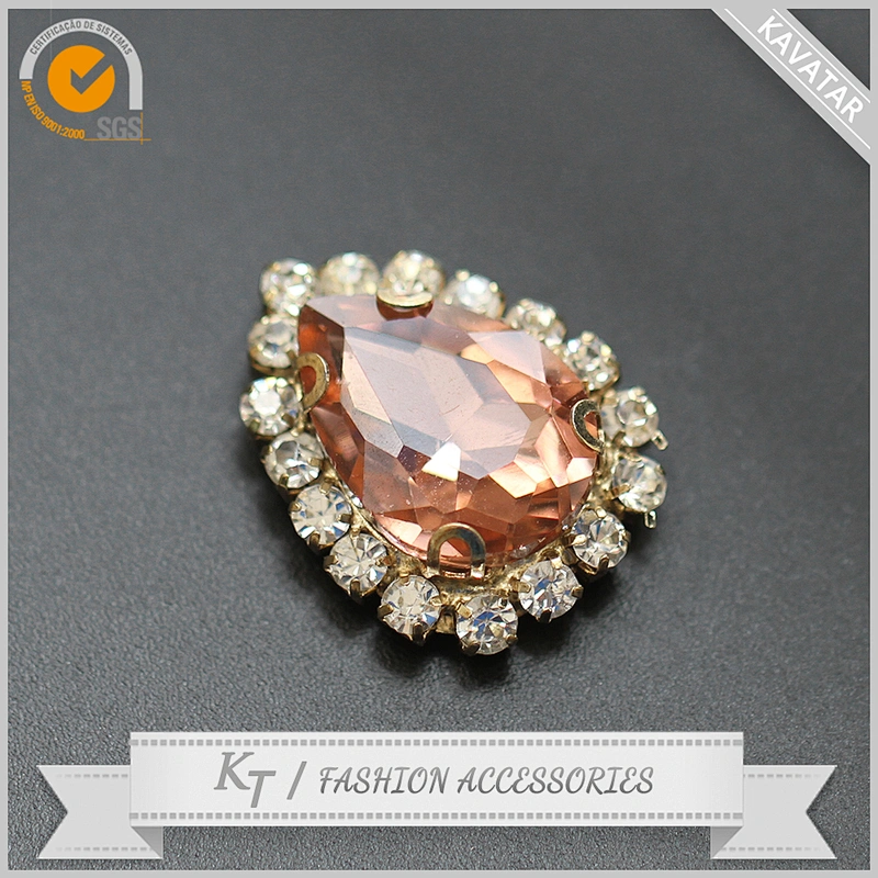Fashion garment accessory decorative glass crystal button