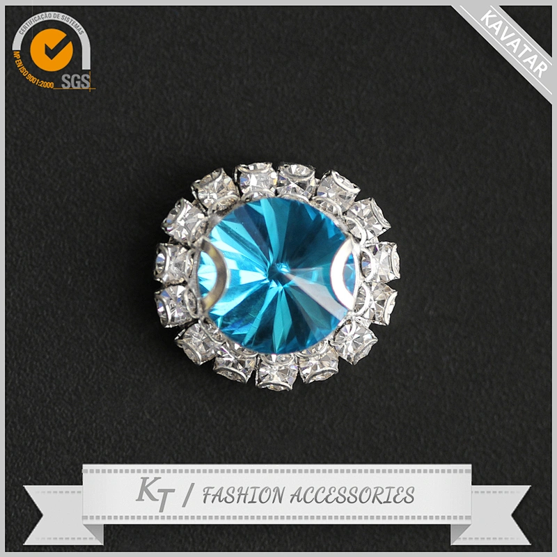 Newest designer custom metallic button with crystal rhinestones