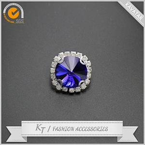 Newest designer custom metallic button with crystal rhinestones