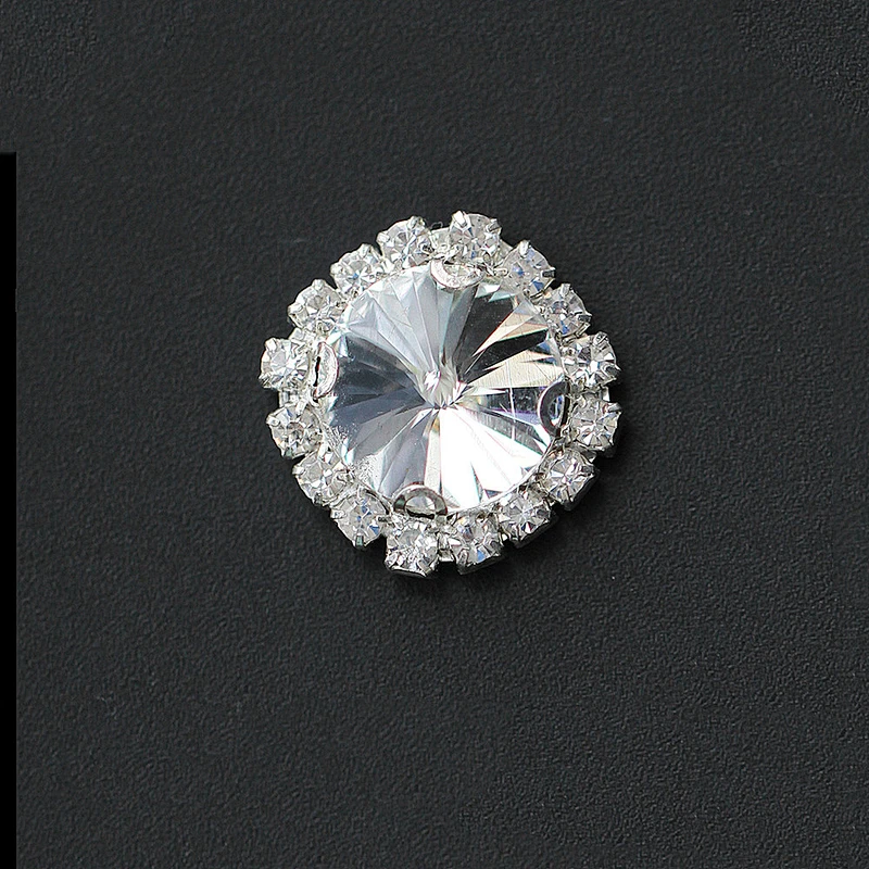 Newest designer custom metallic button with crystal rhinestones