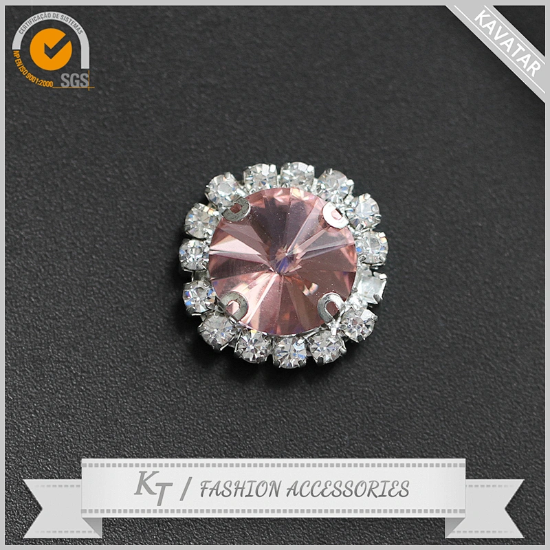 Newest designer custom metallic button with crystal rhinestones