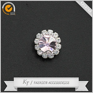 Sparkling Clear Glass Rhinestone with Silver Metal Shank Buttons