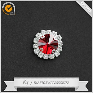 Sparkling Clear Glass Rhinestone with Silver Metal Shank Buttons