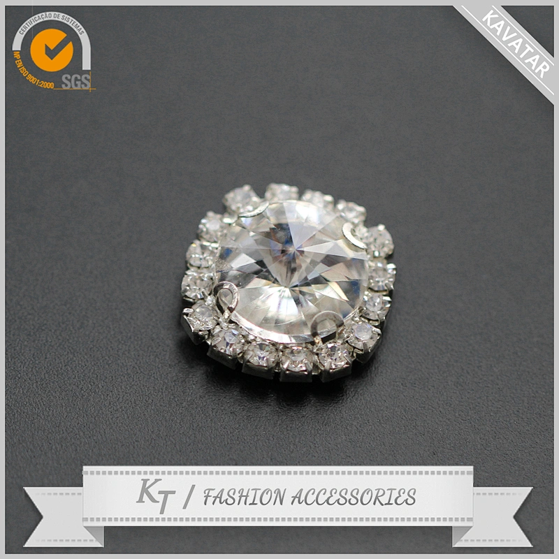 Newest designer custom metallic button with crystal rhinestones