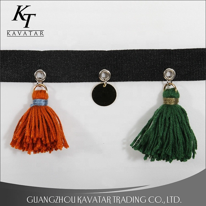 Fashion Personalized 6.5 cm Colorful Tassel Fringe Trim With eyelet
